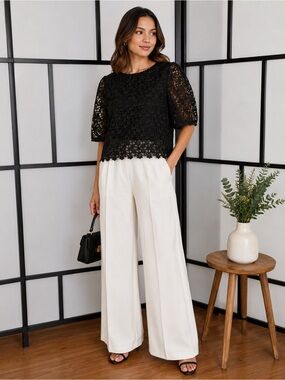 Joie Black Floral Lace Top – Size 4
